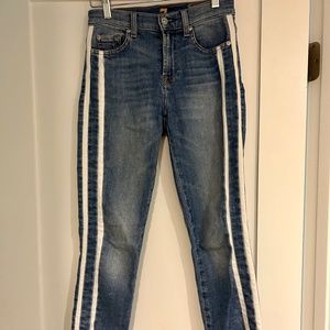 7 For All Man Kind Jeans The Ankle Skinny With Side Stripes Size 24